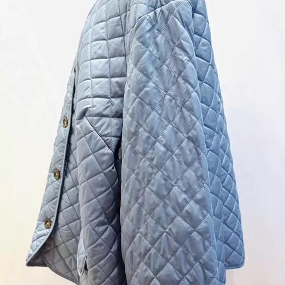 NWT CROFT&BARROW Women Button Down Collarless Quilted Blue Jacket Lightweight 4X - Picture 9 of 15